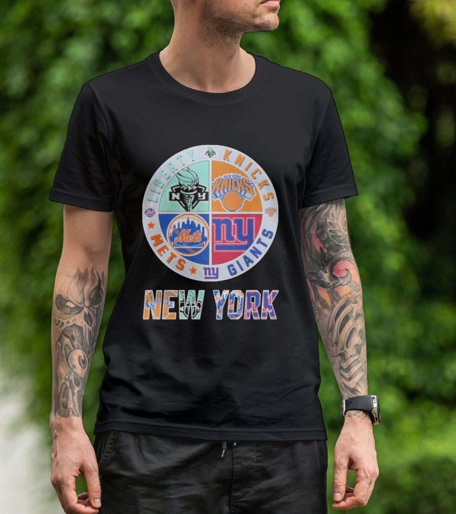 New York Liberty Knicks Mets Giants Yankees T-Shirt
