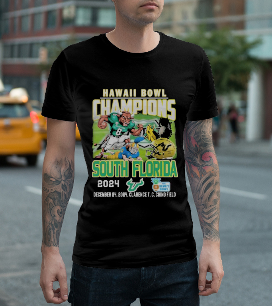 Hawaii Bowl Champions South Florida 2024 December 24 Clarence T.C. Ching Field T-Shirt