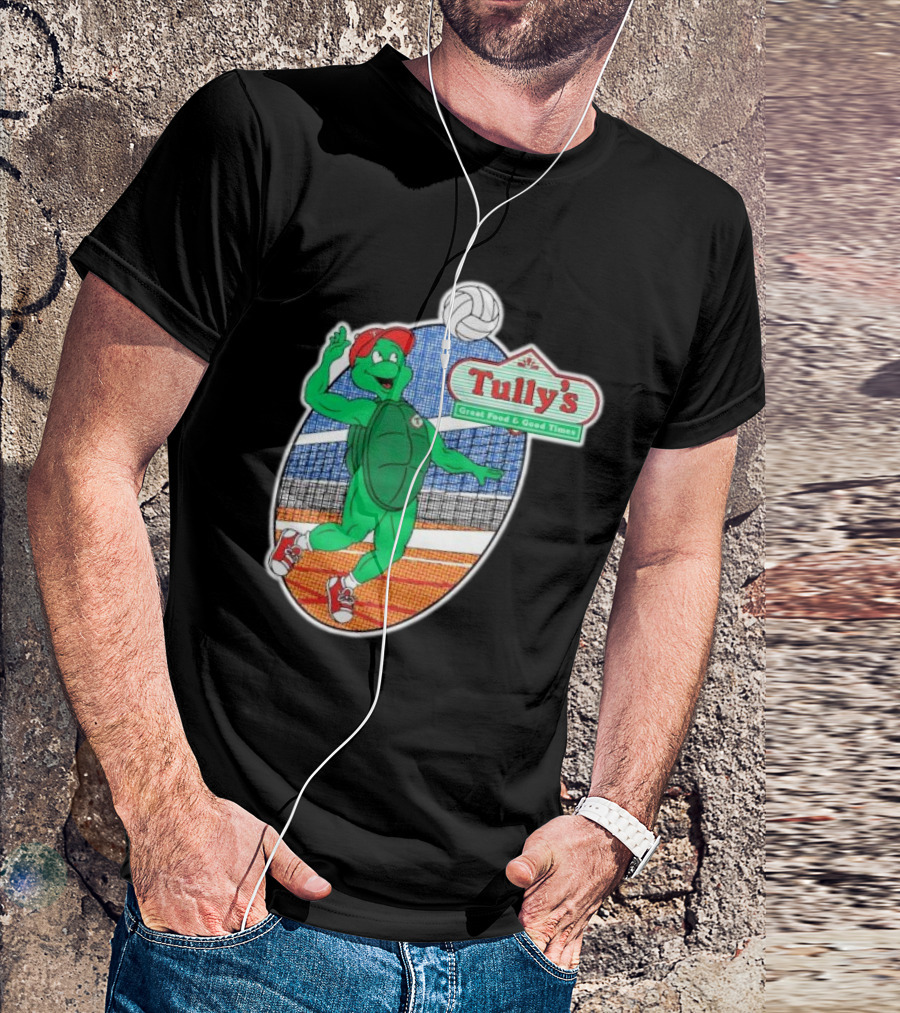Tully’s Volleyball Great Food And Good Times Turtle Player T-Shirt