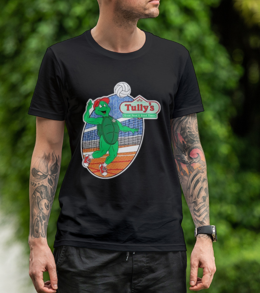 Tully’s Volleyball Great Food And Good Times Turtle Player T-Shirt