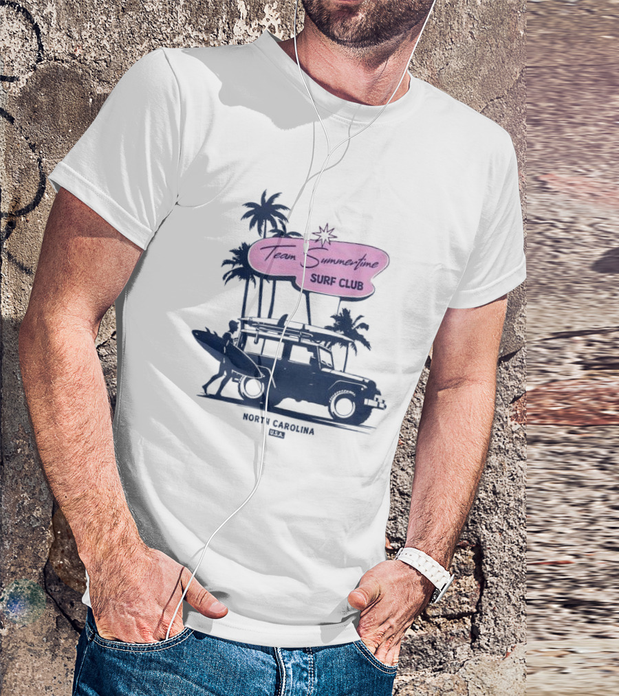 Team Summertime Surf Club Jeep Adventure North Carolina USA T-Shirt