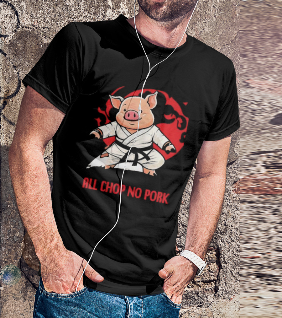 Wrestling Observer Figure Four Weekly All Chop No Pork Karate Pig T-Shirt