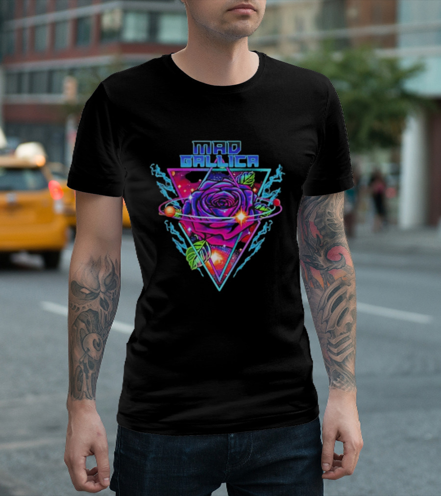 Mad Gallica Cosmic Rose Nebula Triangle T-Shirt