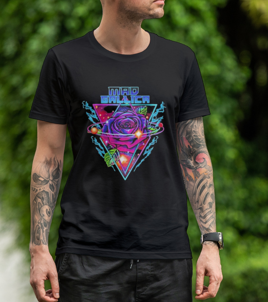 Mad Gallica Cosmic Rose Nebula Triangle T-Shirt