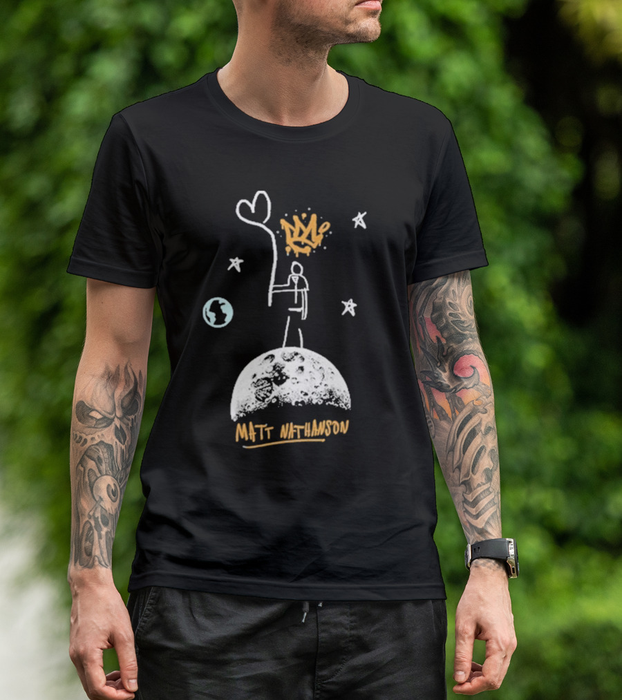 Matt Nathanson King Of Unsimple Moon Art With Earth And Crown T-Shirt