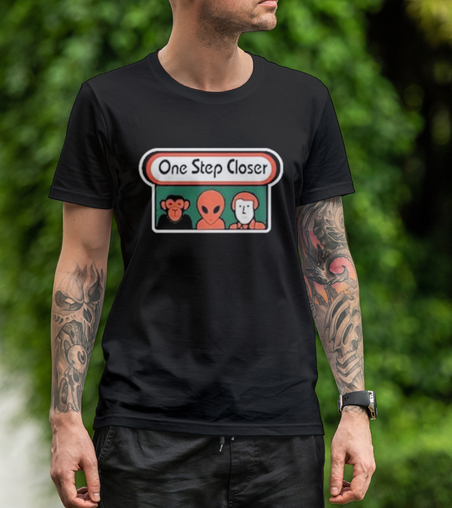 One Step Closer Alien Monkey Human Trio T-Shirt