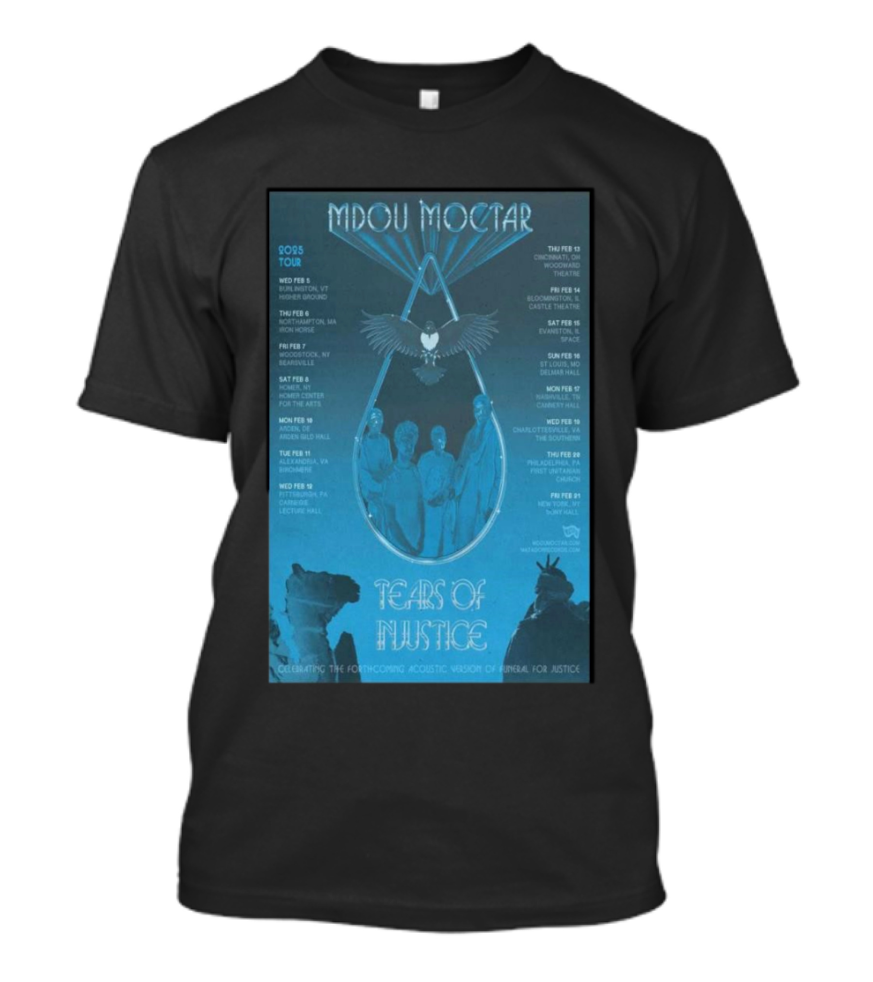 Mdou Moctar Tears Of Injustice Tour 2025 Celebrating Forthcoming Acoustic Wisdom Universal Peace T-Shirt