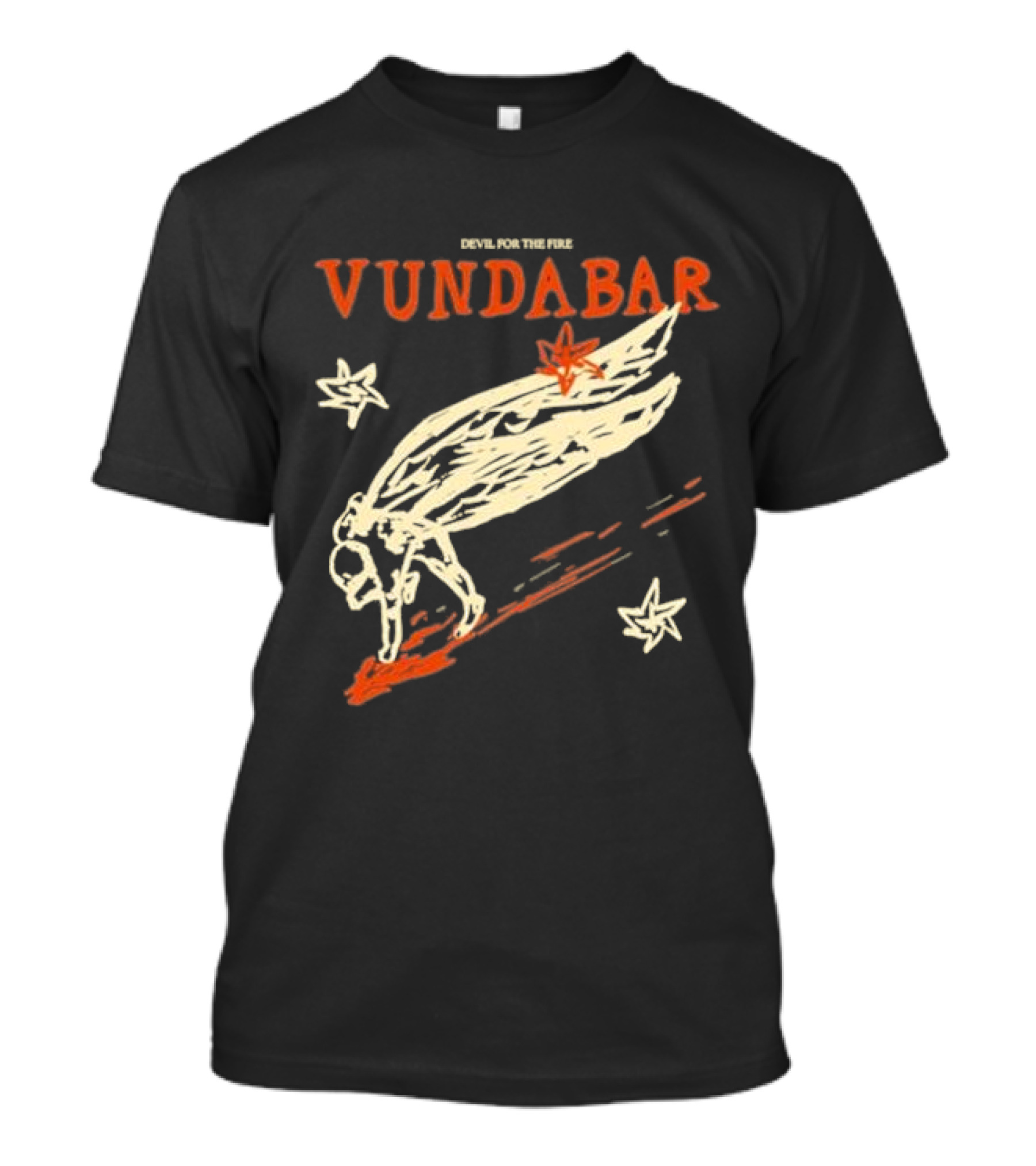 Vundabar Devil For The Fire Winged Figure And Stars T-Shirt