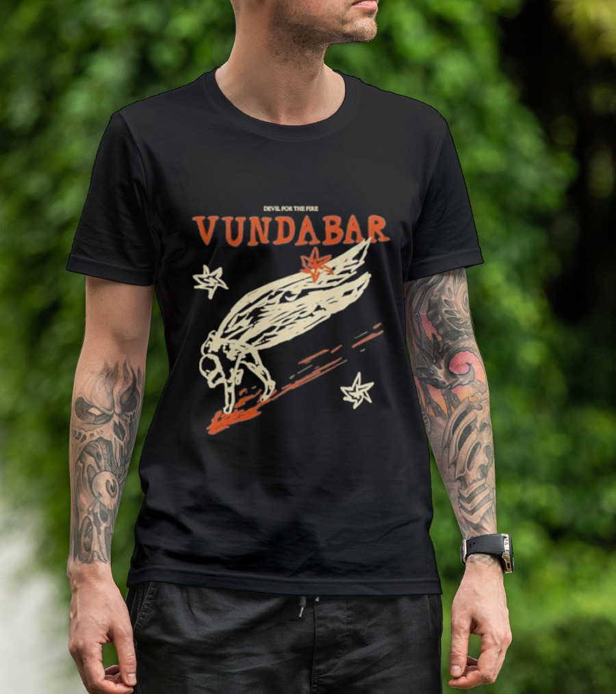 Vundabar Devil For The Fire Winged Figure And Stars T-Shirt