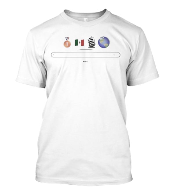 La Platica Podcast Emoji Mexican Flag Planet Search T-Shirt