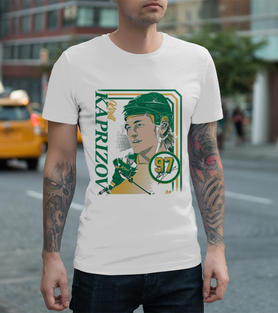 Kirill Kaprizov 97 Iconic Collage Frame T-Shirt