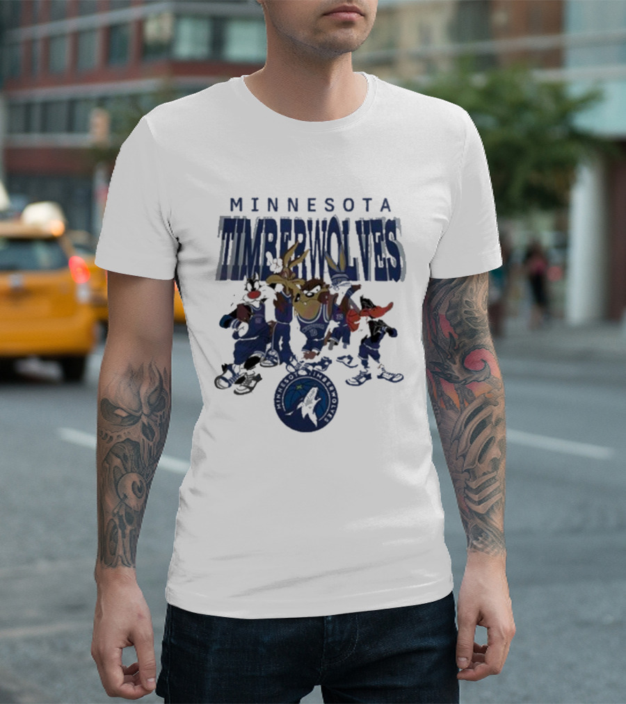 Minnesota Timberwolves NBA Basketball Featuring Looney Tunes Characters T-Shirt