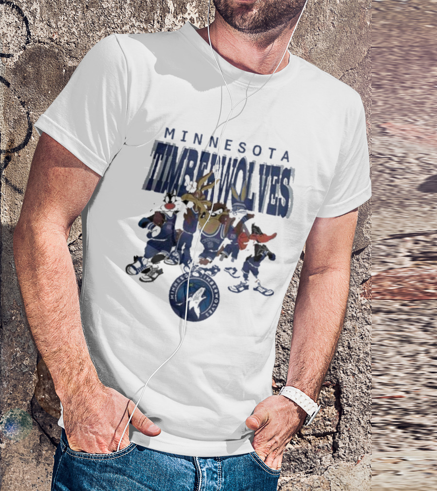 Minnesota Timberwolves NBA Basketball Featuring Looney Tunes Characters T-Shirt