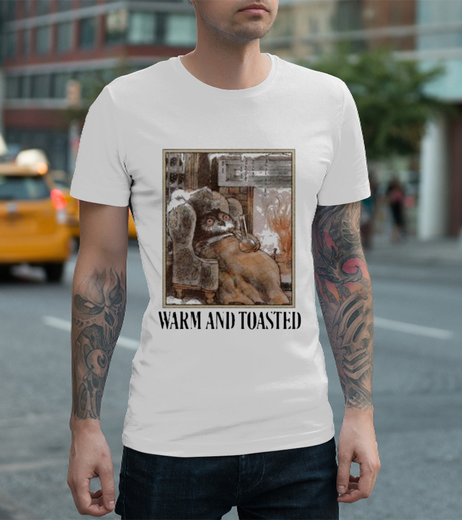 Warm And Toasted Owl Relaxing By The Fire T-Shirt