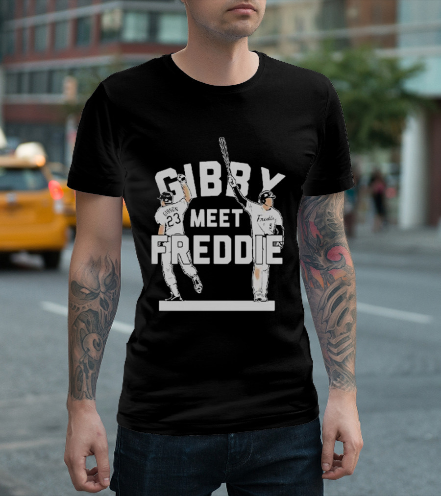Gibby Meet Freddie Los Angeles Dodgers Baseball Moment T-Shirt