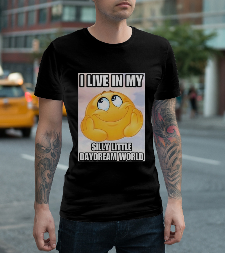 I Live In My Silly Little Daydream World Emoji T-Shirt