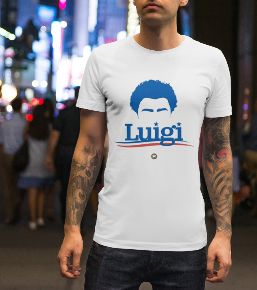 Luigi Meme Industrial Complex Blue Hair Mustache T-Shirt