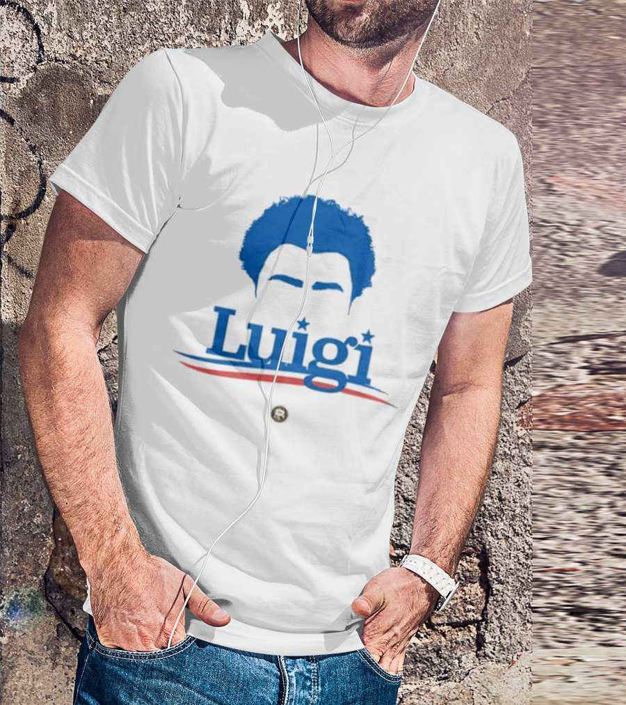 Luigi Meme Industrial Complex Blue Hair Mustache T-Shirt