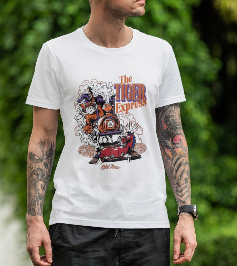 The Tiger Express Old Row Tiger Engineer With Train And Horse T-Shirt
