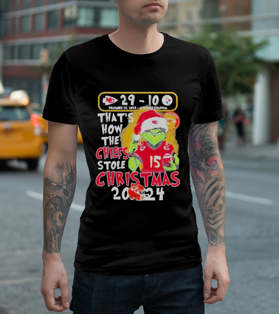 Chiefs 29-10 Steelers December 25 2024 That's How The Chiefs Stole Christmas T-Shirt