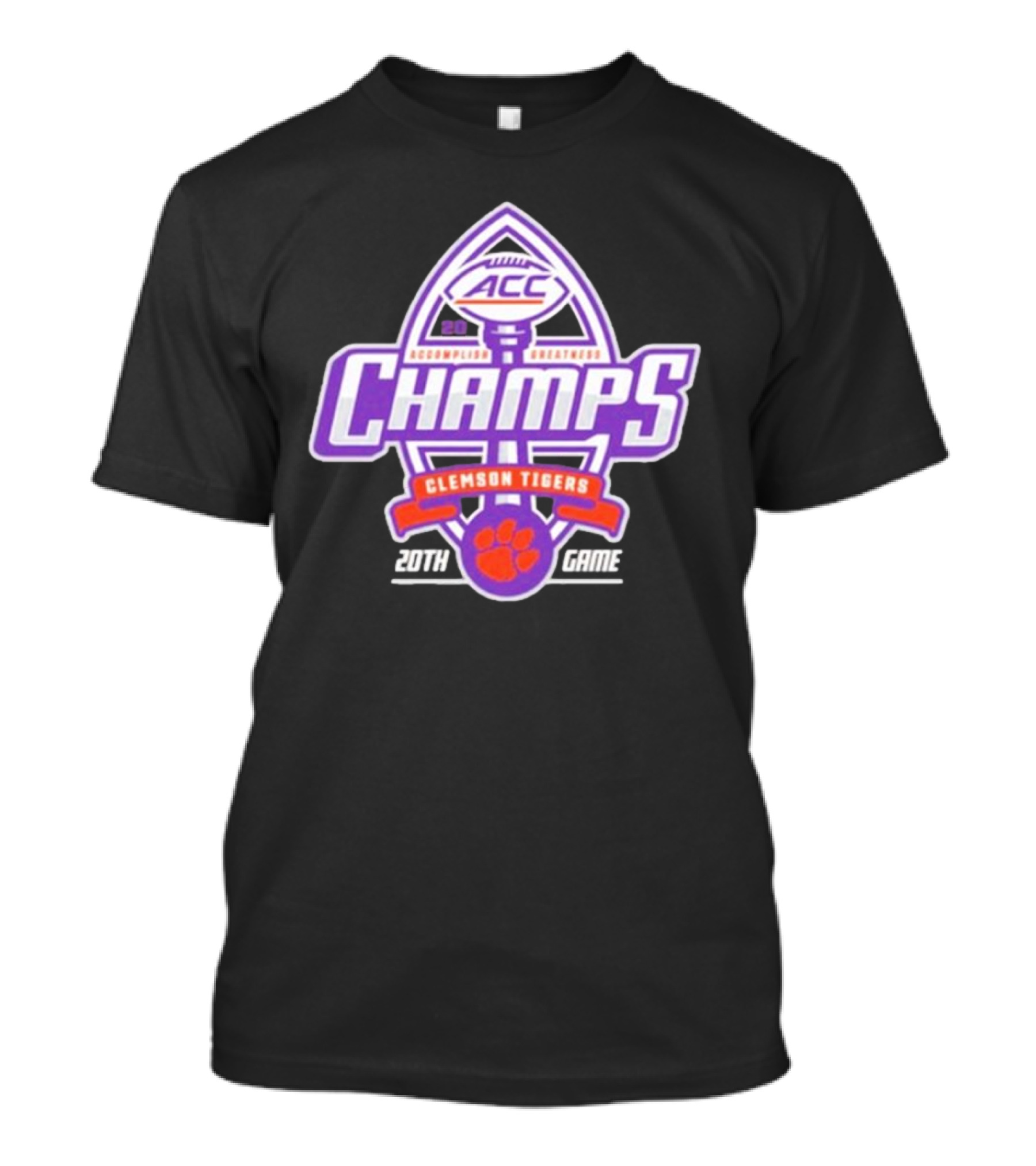 Clemson Tigers ACC Champs 20th Game 2024 Football Accomplish Greatness T-Shirt