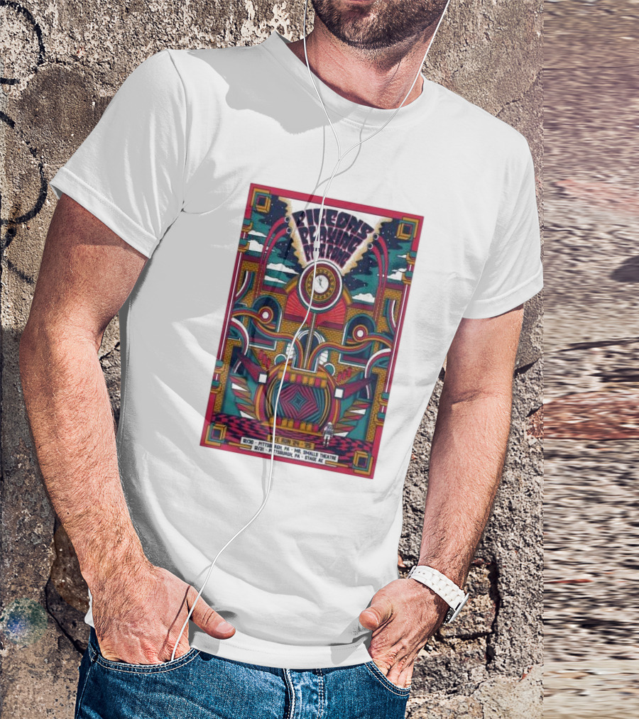 Pigeons Playing Ping Pong New Year's Run 2023-2024 Mr. Smalls Theatre Stage Pittsburgh PA T-Shirt