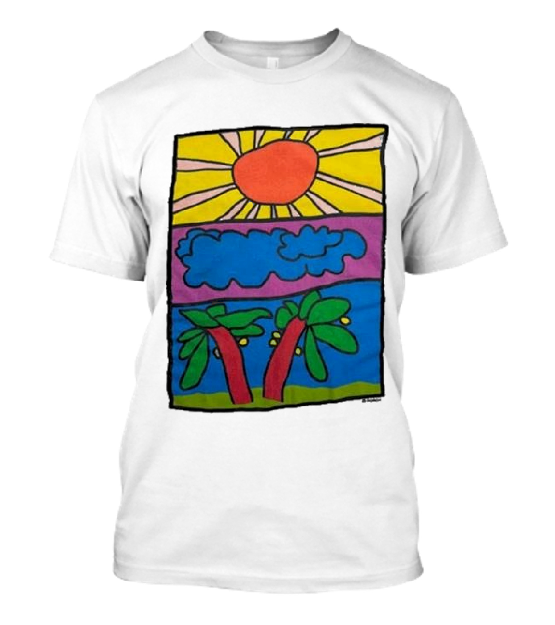 Vintage Doron Sun Cloud Landscape 2024 Palm Trees T-Shirt