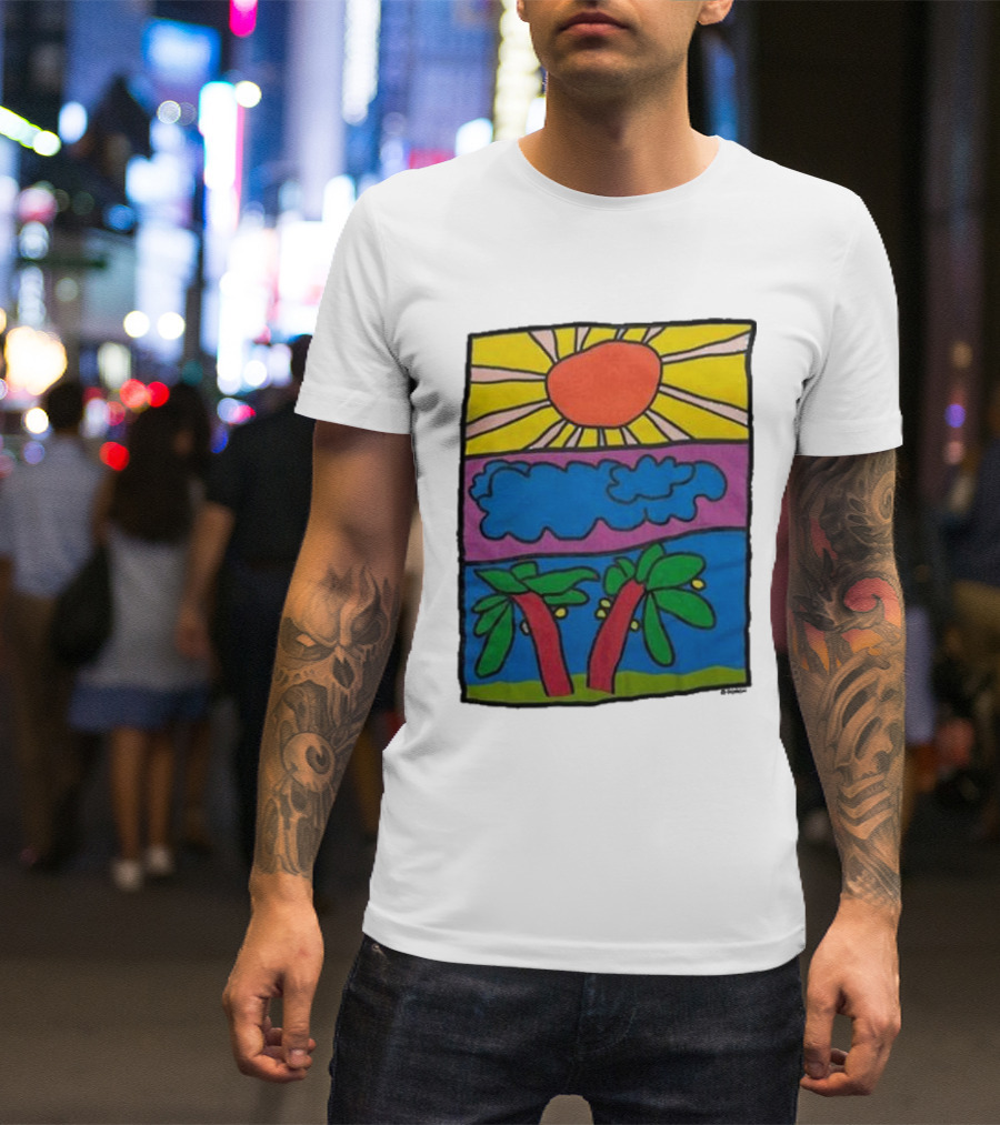 Vintage Doron Sun Cloud Landscape 2024 Palm Trees T-Shirt