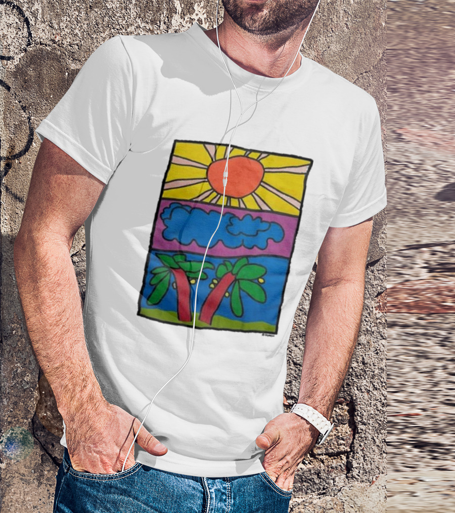 Vintage Doron Sun Cloud Landscape 2024 Palm Trees T-Shirt