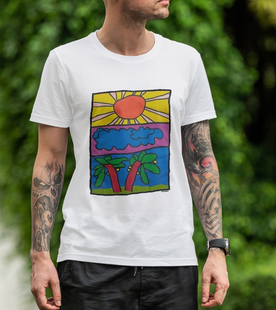 Vintage Doron Sun Cloud Landscape 2024 Palm Trees T-Shirt
