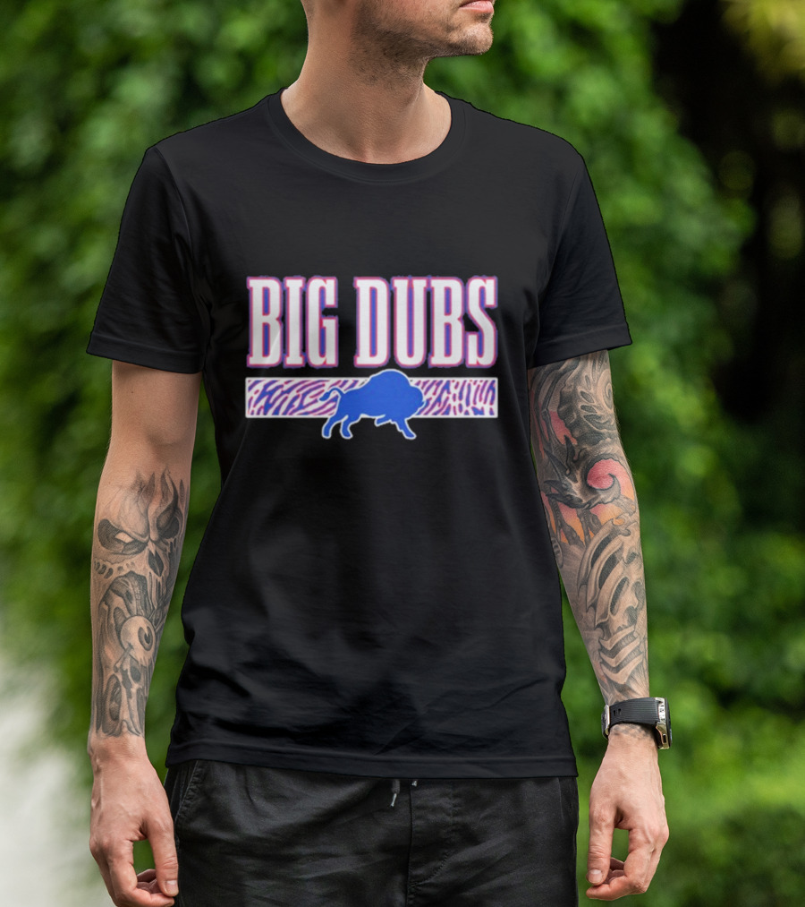 26 S Buffalo Big Dubs Blue Buffalo Zebra Print T-Shirt