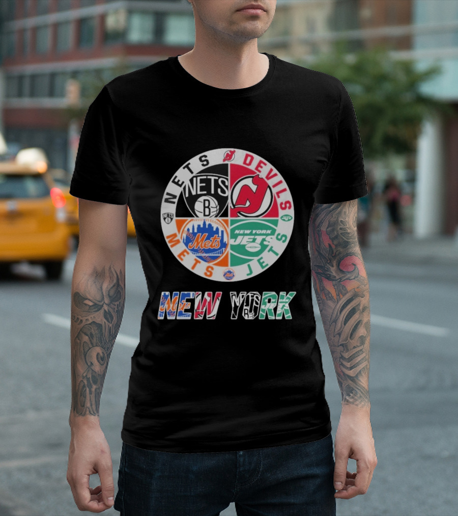 Brooklyn Nets New Jersey Devils New York Mets Jets New York T-Shirt