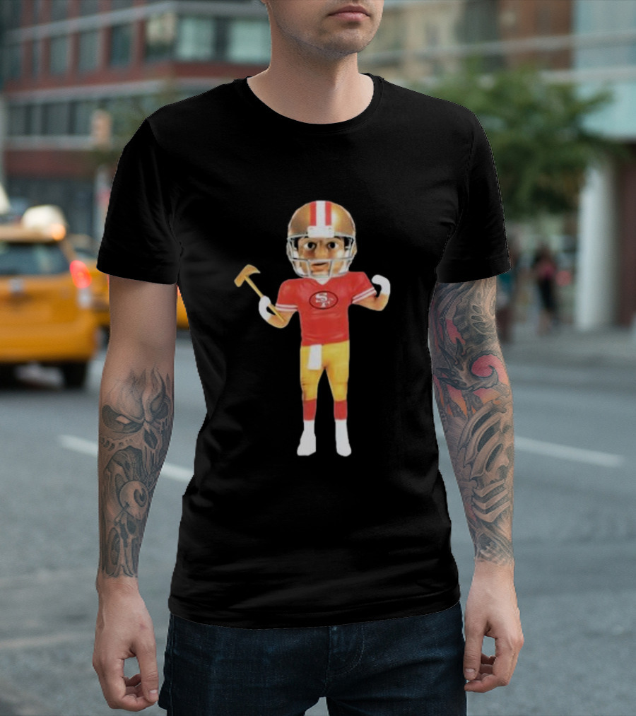 49Ers x Gorf Bobblehead Football Figure with Helmet and Pickaxe T-Shirt