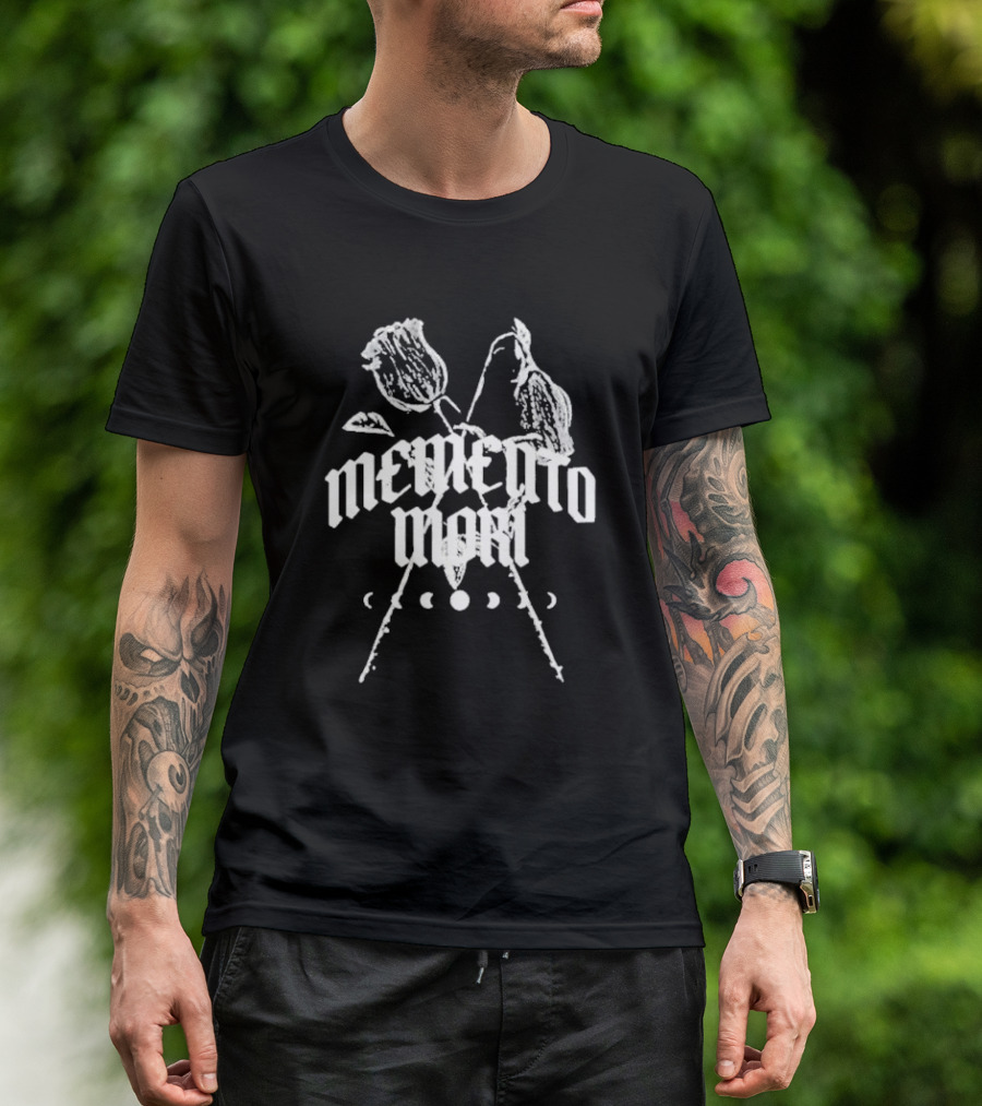 Joe Bartolozzi Memento Mori Flowers And Crescent Moons T-Shirt