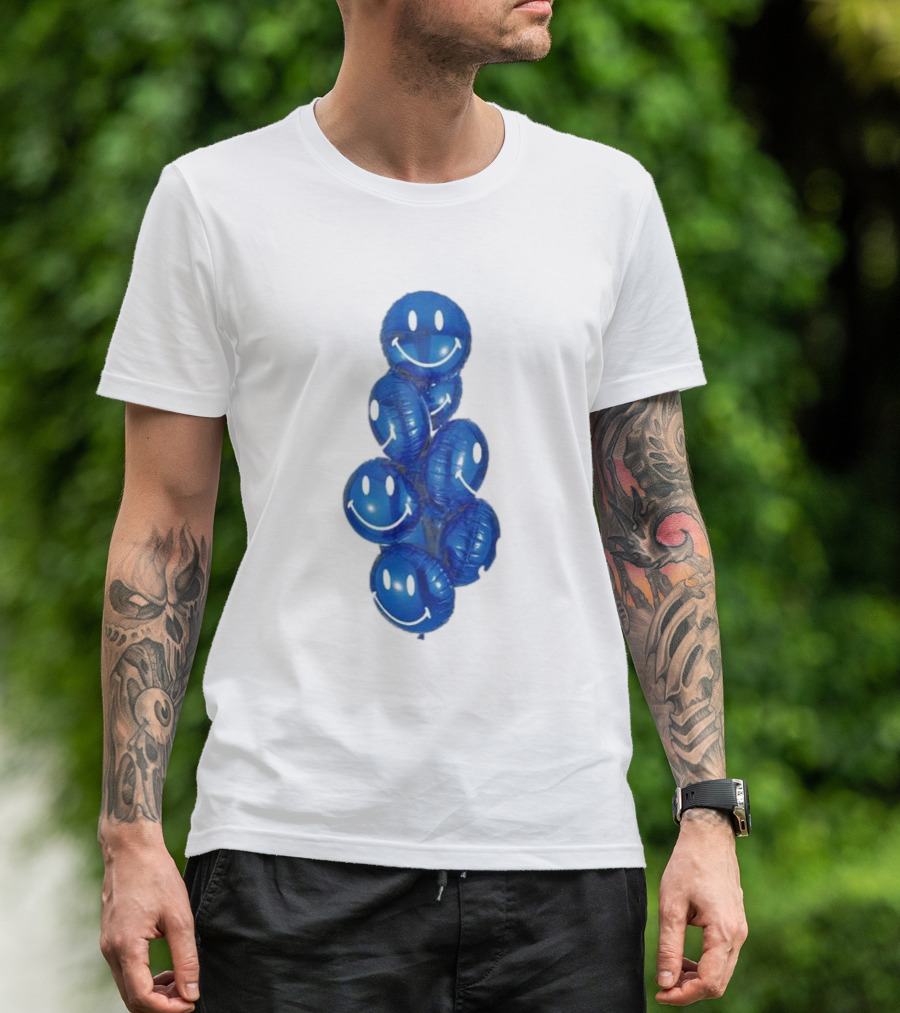 Smiley Celebration Blue Balloons T-Shirt