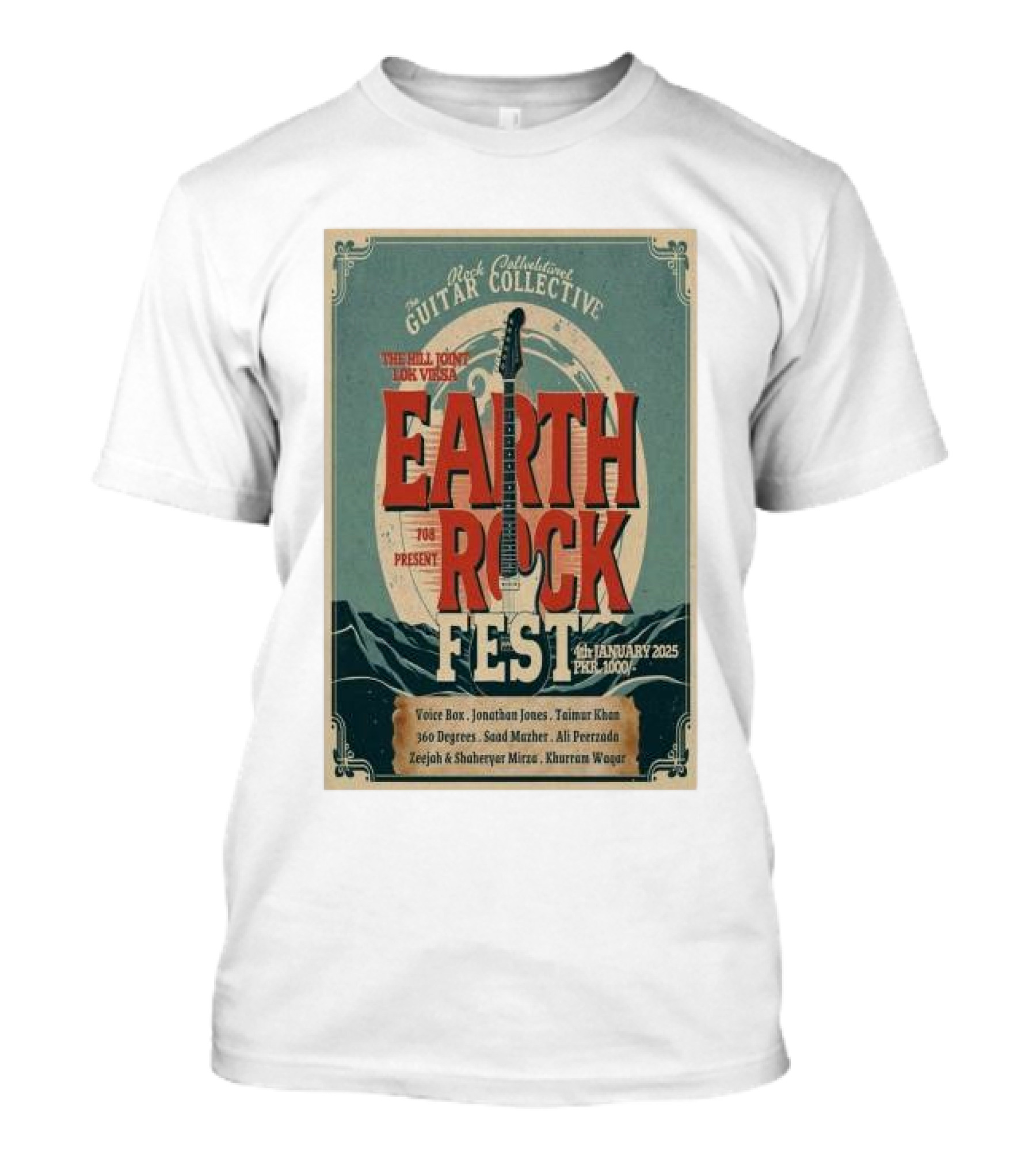 The Hill Joint Lok Virsa Earth Rock Fest January 2025 Guitar Collective T-Shirt