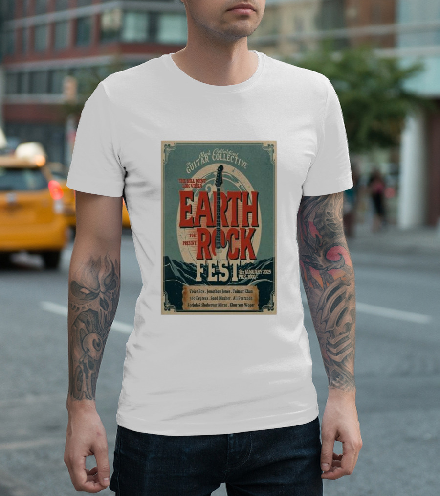 The Hill Joint Lok Virsa Earth Rock Fest January 2025 Guitar Collective T-Shirt