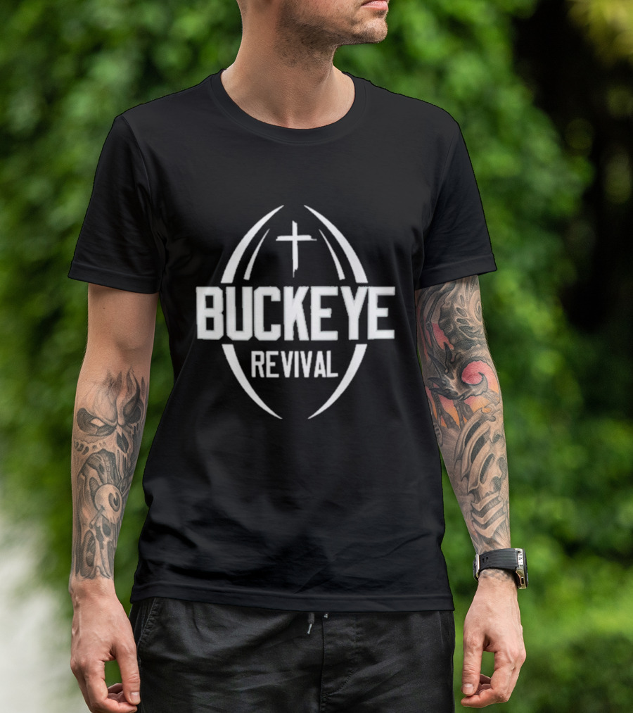 Buckeye Revival Football Faith Cross Emblem T-Shirt