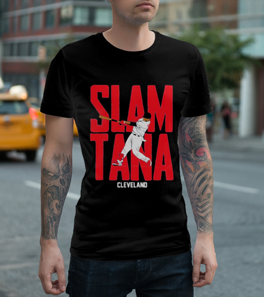 Carlos Santana Cleveland Baseball Slamtana Player T-Shirt