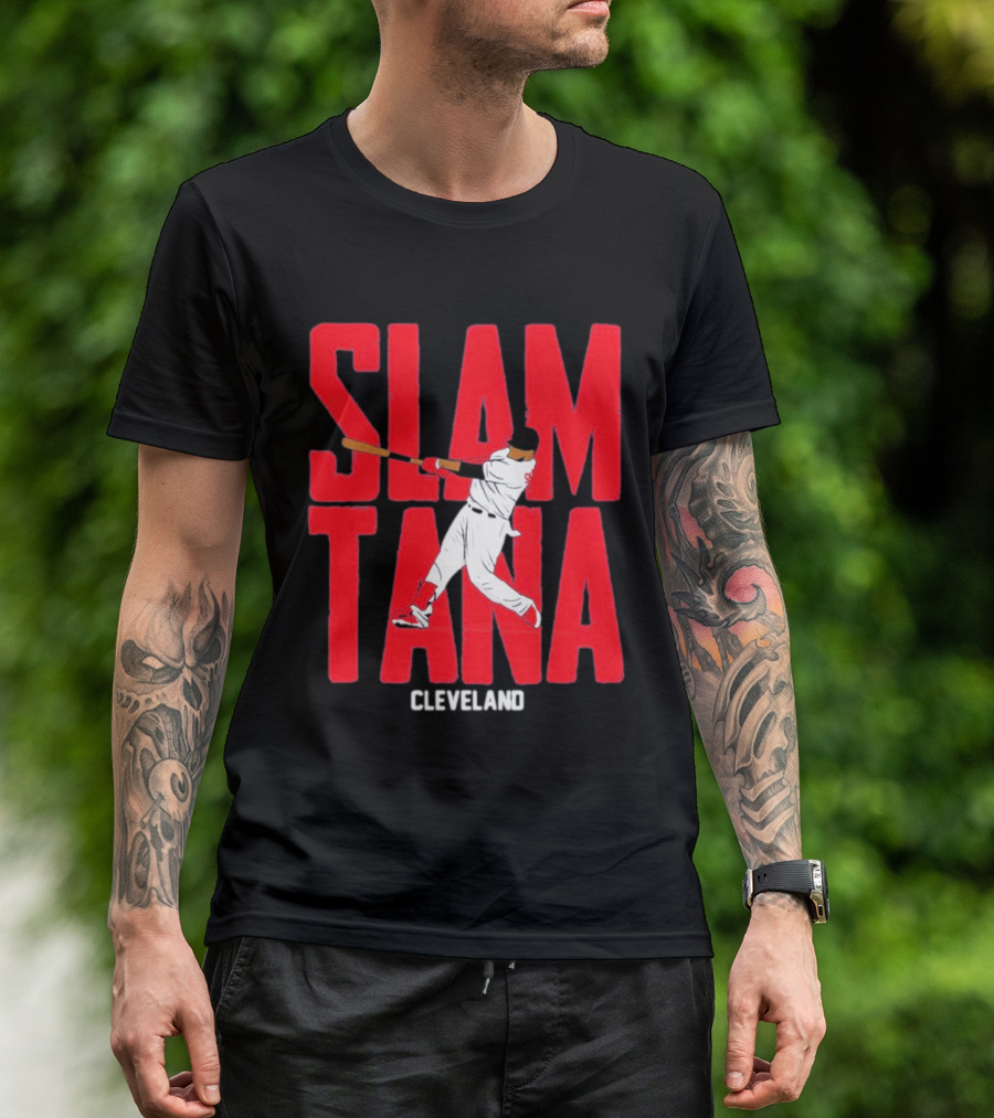 Carlos Santana Cleveland Baseball Slamtana Player T-Shirt