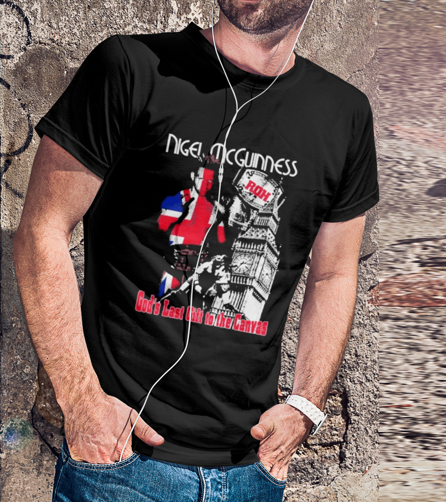 Nigel McGuinness ROH God's Last Gift To The Canvas Union Jack Big Ben T-Shirt