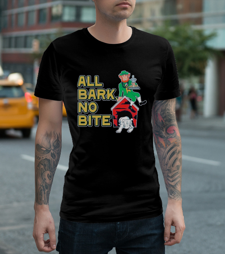 Notre Dame Fighting Irish All Bark No Bite Sugar Bowl Victory Trophy Bulldog T-Shirt