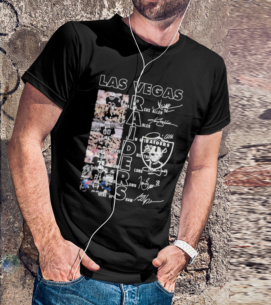 Las Vegas Raiders Marcus Allen Ken Stabler Fred Biletnikoff Howie Long Tim Brown Gene Upshaw Signature Football Legends T-Shirt