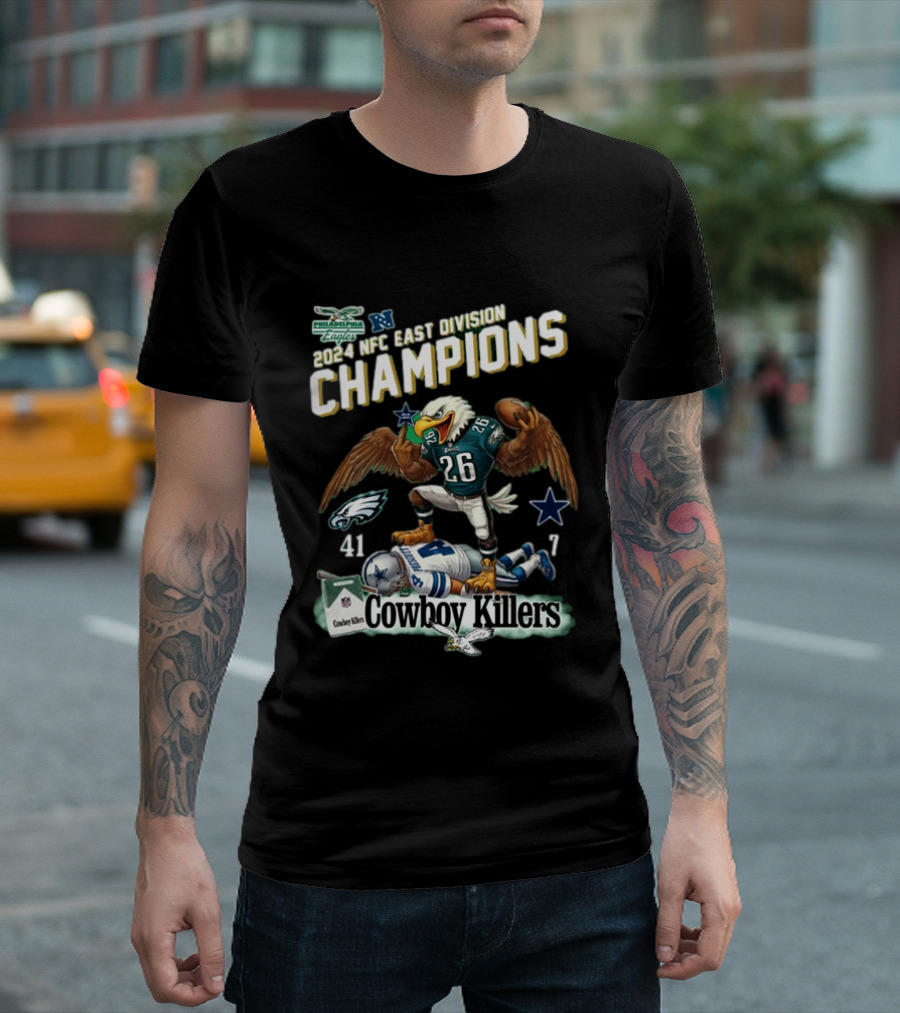 Philadelphia Eagles 2024 NFC East Division Champions Cowboy Killers 26 Eagle Vs 41 7 T-Shirt