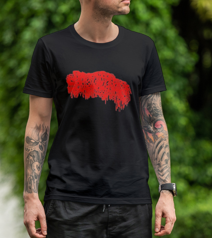 Mcneely Sanguisugabogg Red Dripping Text T-Shirt