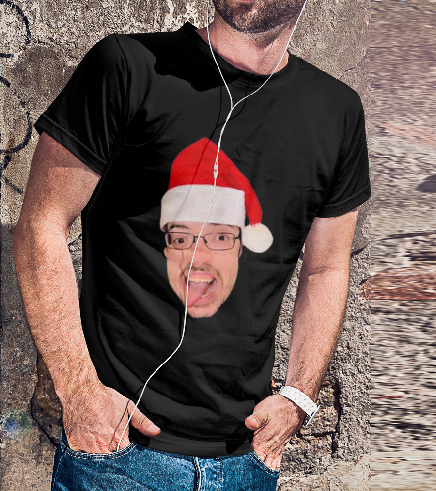 Ricky Berwick Cripmas Santa Hat Face T-Shirt