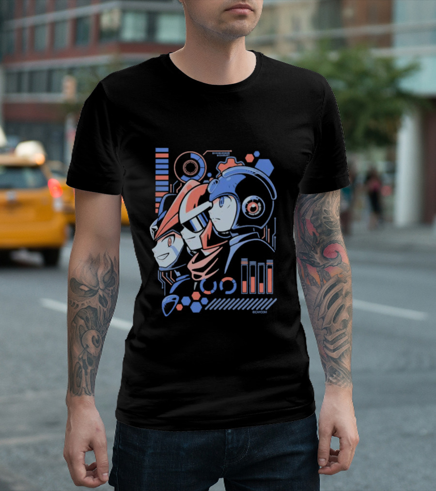 Mega Man X Zero and Mega Man Circuit Design Capcom T-Shirt