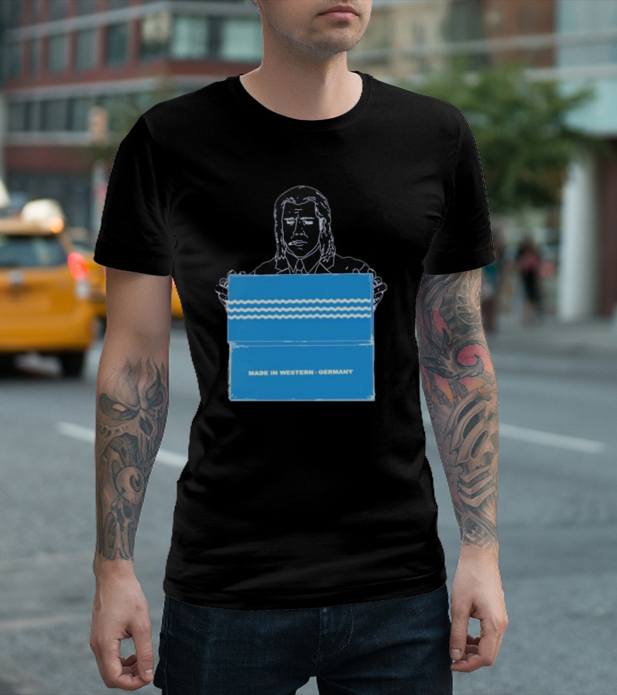 Made In Western Germany Pulp Fiction Blue Box Holder T-Shirt