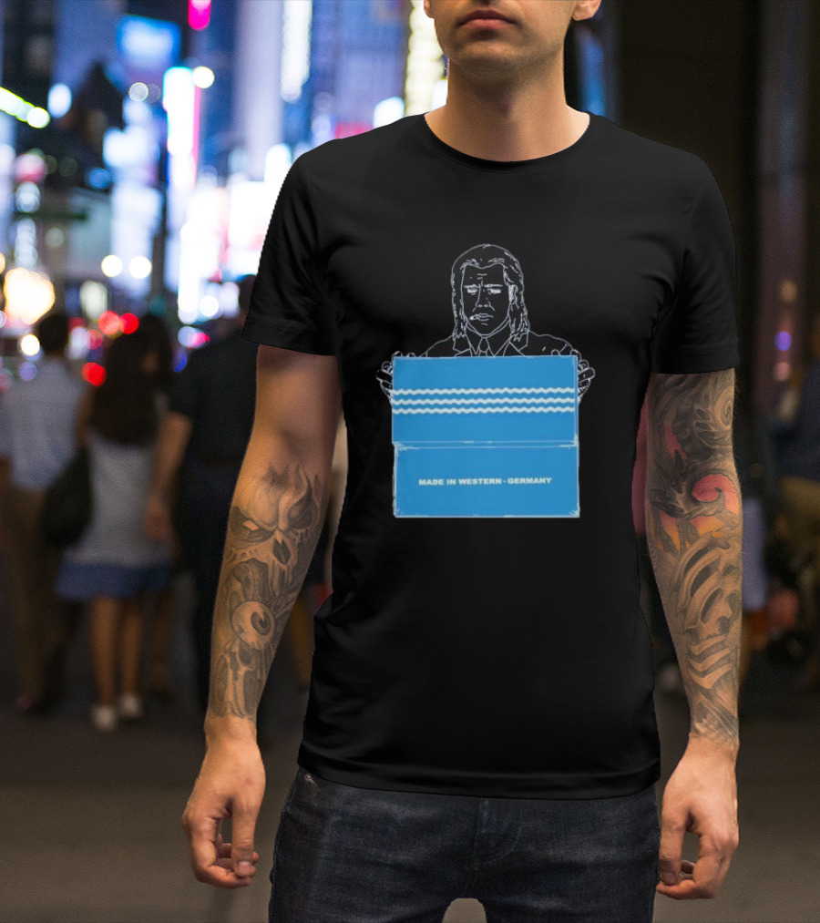 Made In Western Germany Pulp Fiction Blue Box Holder T-Shirt