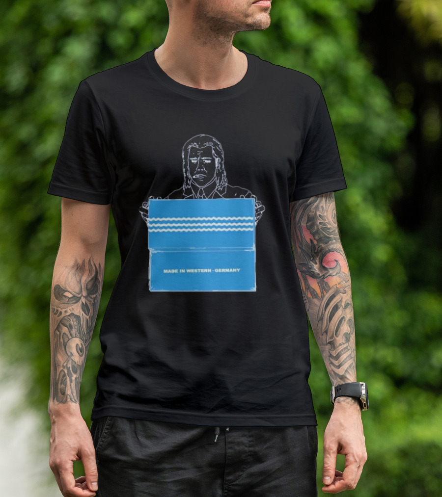 Made In Western Germany Pulp Fiction Blue Box Holder T-Shirt